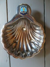  VINTAGE DUMFRIES SCOTLAND SHELL SHAPED SOUVENIR METAL PEANUT/SWEETS DISH