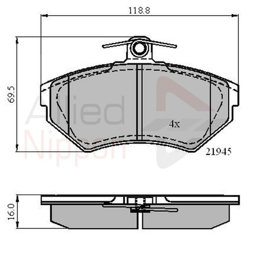 Brake pads set for - for, vento