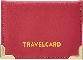 Leather travel bus pass - leather,