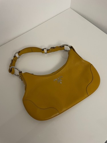 Prada yellow leather shoulder - prada,