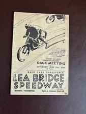 LEA BRIDGE V WEMBLEY CUBS  SPEEDWAY PROGRAMME 21/6/1930