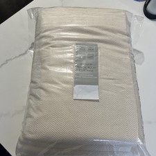 Branded Herringbone Stripe Pencil pleat curtains 66x90” 167 x228cm Marshmallow 