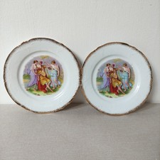 Two Volkstedt Rudolstadt Beyer & Bock Kaufmann Neo-classical Greek Scene Plates