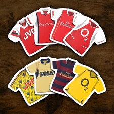 Arsenal Stickers Classic Kits | Set of 8 Vinyl Football Stickers Waterproof