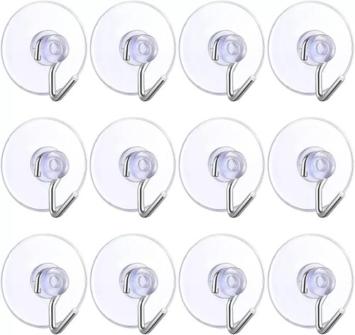 12pcs clear plastic suction - clear,