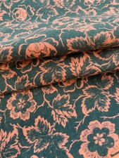 Laura Ashley Rare Powder Pink/Teal Dog Rose Fabric Vintage  1976