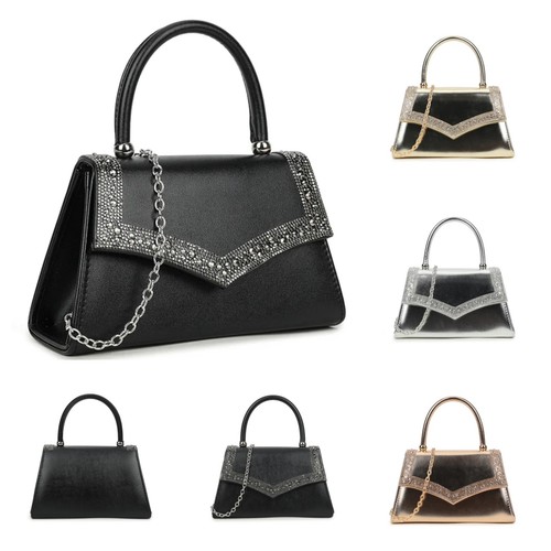 Women diamante satin clutch - diamante,