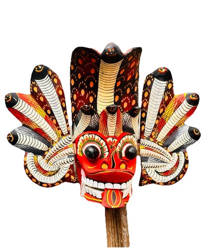 Wooden cobra mask - wooden,