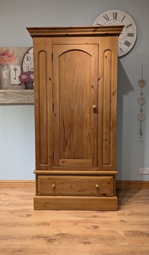Solid pine single wardrobe - solid,