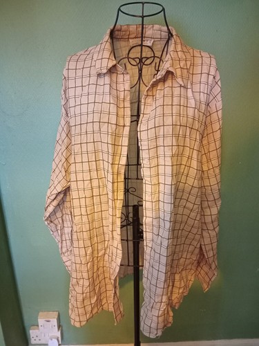 Ladies baggy fit brown checked - brown,
