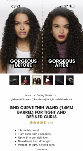 Ghd curve thin wand 14mm - curve,