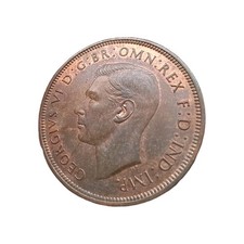 1937 King George VI Bronze One Penny Coin. Uncirculated 