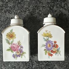 Furstenberg Porcelain, Pair Of Lidded Bottles /caddy  Florals Design