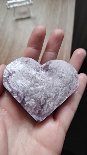Lepidolite mica crystal heart - crystal,