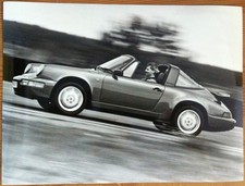 PORSCHE 911 CARRERA 2/CARRERA 4 TARGA Car Black & White Press Photograph c1990