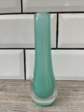 SCOTTISH SELKIRK GLASS STEM VASE HEAVY BASE TURQUOISE