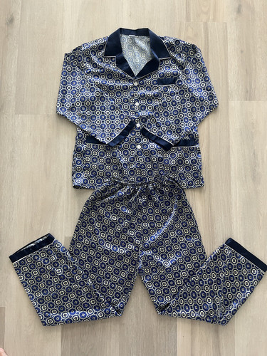 100 silk pajamas blue - pajamas,