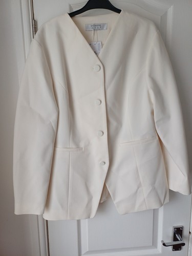 Ladies collarless dress - collarless, jacket