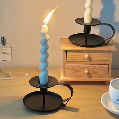 Metal candlestick vintage - candlestick,