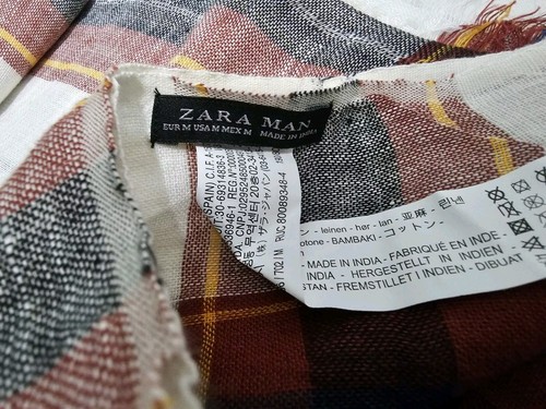 Men zara checkered scarf - men's,