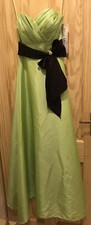 BLUE MOON BY ROMANTICA LADIES LIME/BLACK BOW PROM BALL GOWN DRESS UK8 BNWT