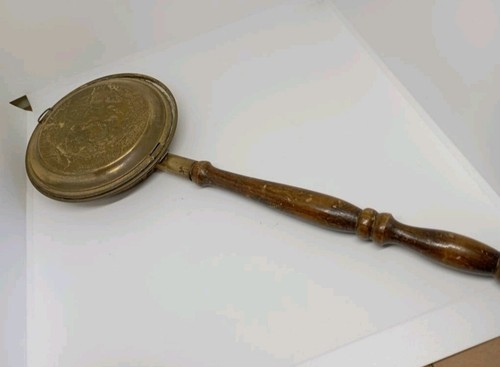 Antique brass bed warmer - antique,