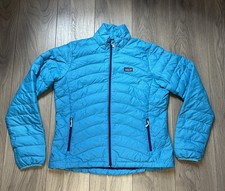 Women’s Patagonia Down Sweater Puffer Jacket Large Light Blue 84682 Full Zip