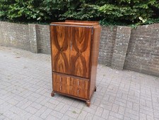 Art Deco 1930s Walnut Tallboy Retro Vintage Bedroom Cupboard Chest of Drawers