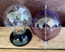 Vintage Set Of 2  Glass Solar