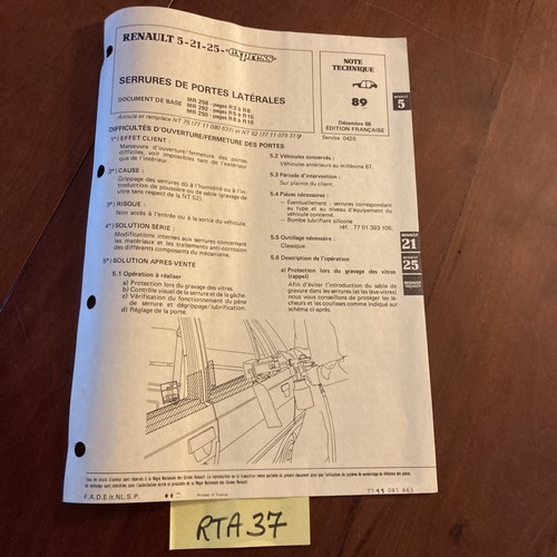 Renault technical note r21 - technical,