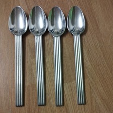 4 Ikea STRATEG Dessert Spoons 20cm. Vintage Stainless Steel. 1990's
