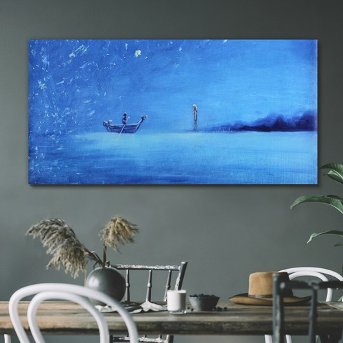 Painting abstract boat sea - abstract,
