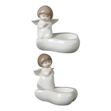 Elegant Praying Angel Figurine Holders Ceramic Tealight Stand Home Decors