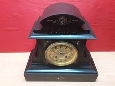 German Slate Mantel Clock Sold As Timepiece Only As No Gongs Or Hammer Works OK