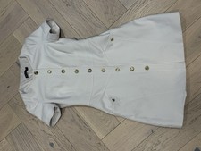 Karen Millen Size 8 White Mini Dress With Gold Buttons