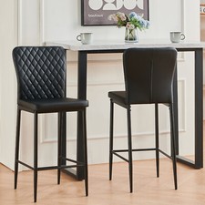 2/4x Bar Stools Velvet/Faux