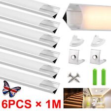6x1M  LED Aluminium Channel Profile Extrusion Diffuser Strip Lights Cover