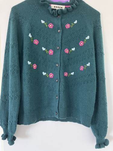 Bottle green wool cardigan - bottle,