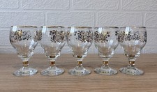 Set of 5 Vintage Gold Floral