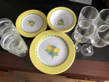Camping/Caravan Dinner/breakfast set, including beakers and wine glasses 