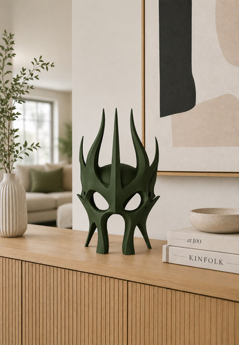 Printed spiked mask display - spiked,