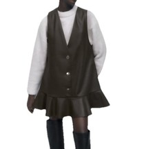 Zara olive green faux leather