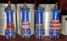 FOUR, BLUE DENCO RADIO COIL  NOVAL PLUG IN HAM RADIO QRP