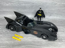 Batman Movie Batmobile + Michael Keaton Batman Batrope Figure, Vintage  1989