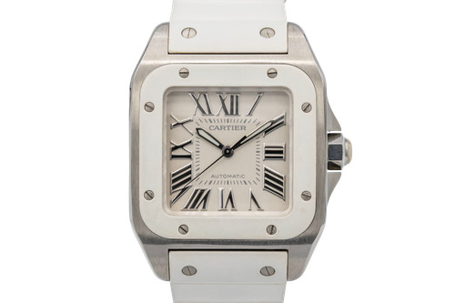 Cartier santos 100 midi - santos, 33mm