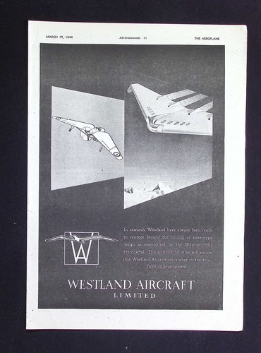 Original 1944 advert westland - original,