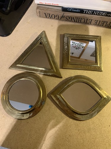 Set four small brass edged - four,