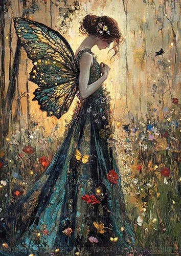 Butterfly fairy art print - fairy,