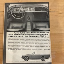 Vintage 1964 Sunbeam 'Alpine' Sports Car Advert - Road & Track