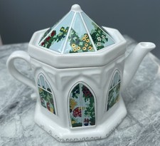 Vintage WADE Porcelain English Life Teapot  "A Conservatory Teapot". Unused/disp
